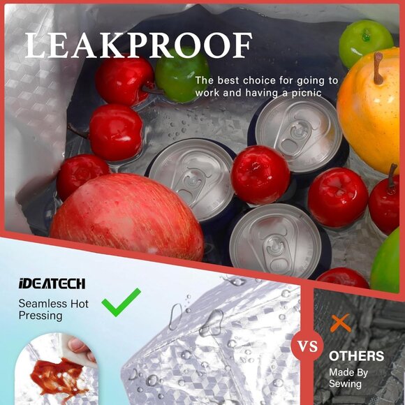 Lunch Bag for Women, Insulated Lunch Box, Large Cooler Tote with Adjustable Stra - Picture 5 of 7